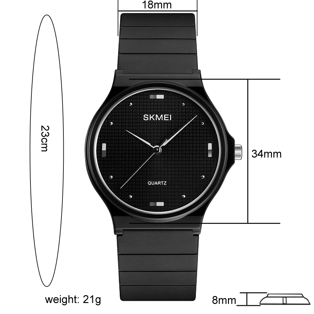 SKMEI 1421 Women's Sport Watch Japan Quartz Movement Simple Style Plastic Band Wrist Watch