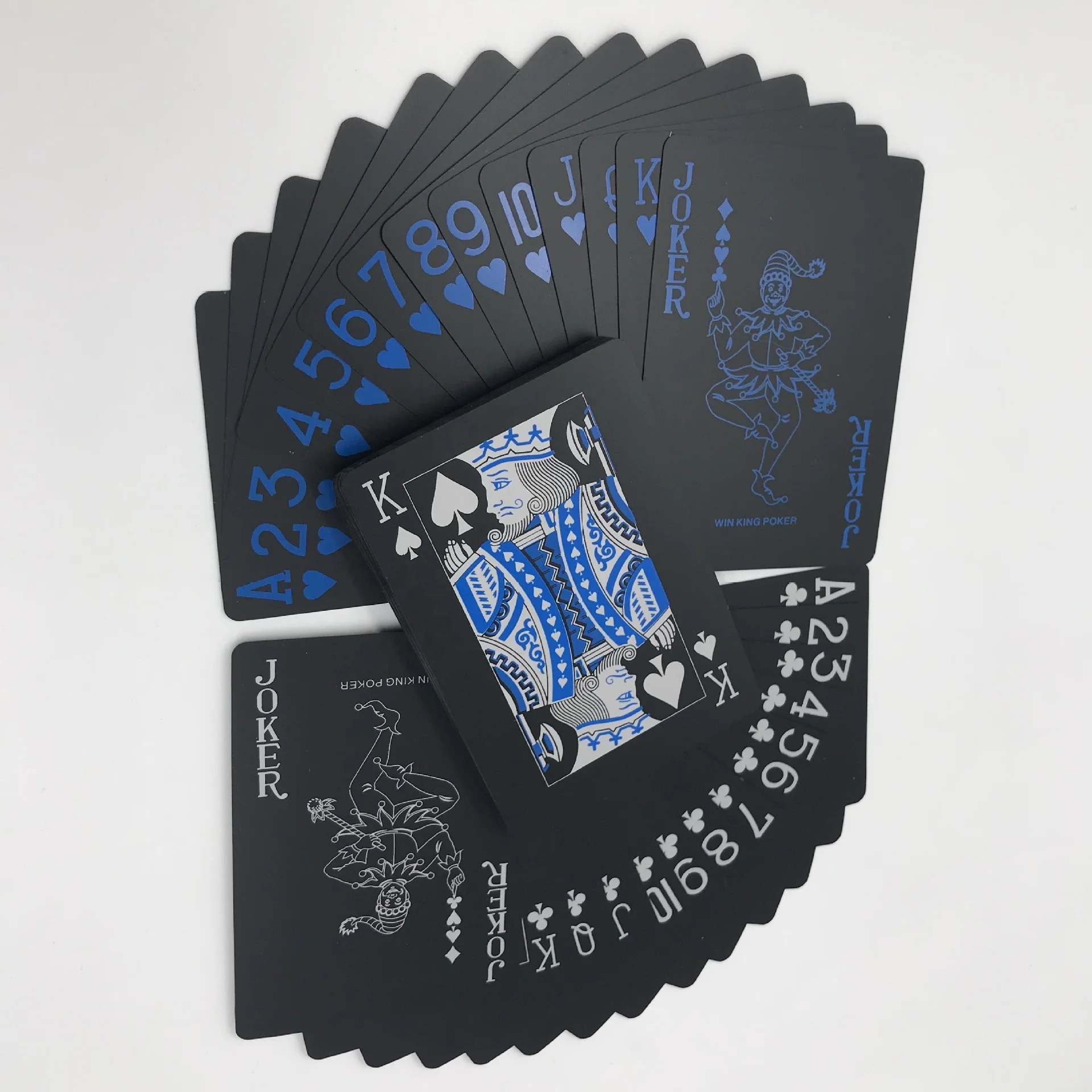 

Meetee PVC Waterproof Plastic Black Playing Cards
