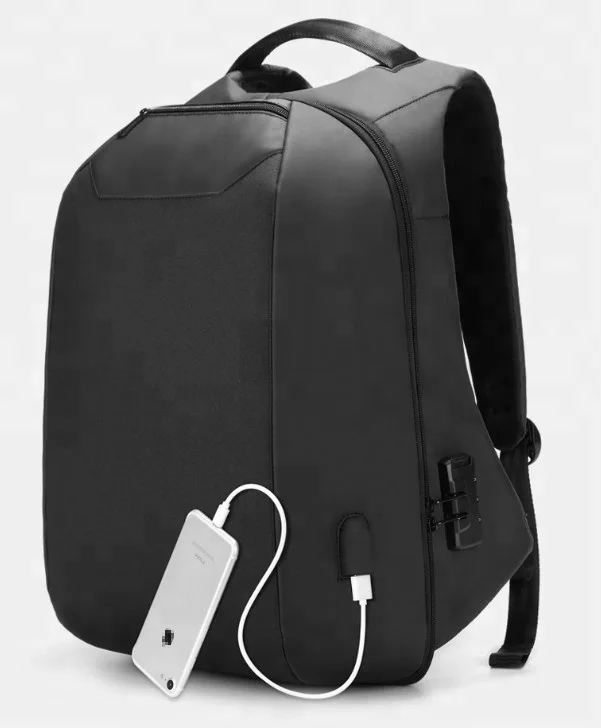 

2019 Smart USB Charging Port Antitheft Backpack Waterproof Business Men Anti-theft Backpack Laptop 15.6" With TSA Password Lock, Grey/black/customize