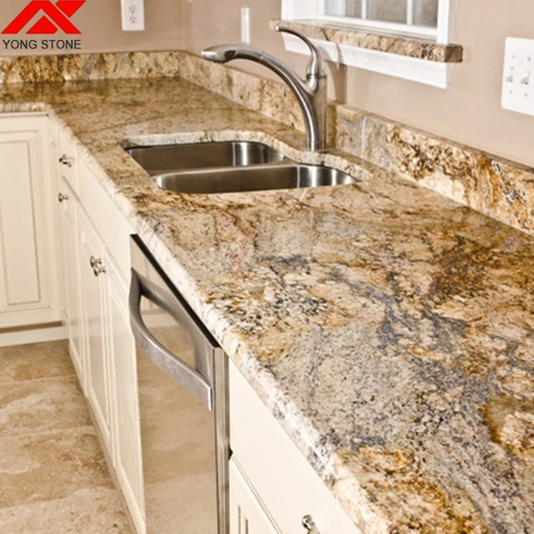 Indian Yellow River Granite Kitchen Countertops Lowes For Sale
