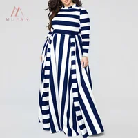 

Plus size striped maxi dress for women vestido ropa de mujer