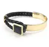 Womens Leather Bracelet, Gold Plated Braided Cuff Bangle