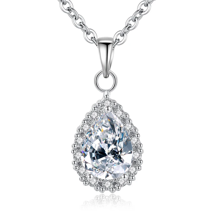 

2018 Crystal Women Pendant Necklace Rhinestone Silver Chain Necklace Jewelry Wholesale (KNK5003), Same as the picture