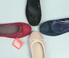 Latest design women simple elegant round toe beautiful flat ballerina shoes with a bow tie on the upper