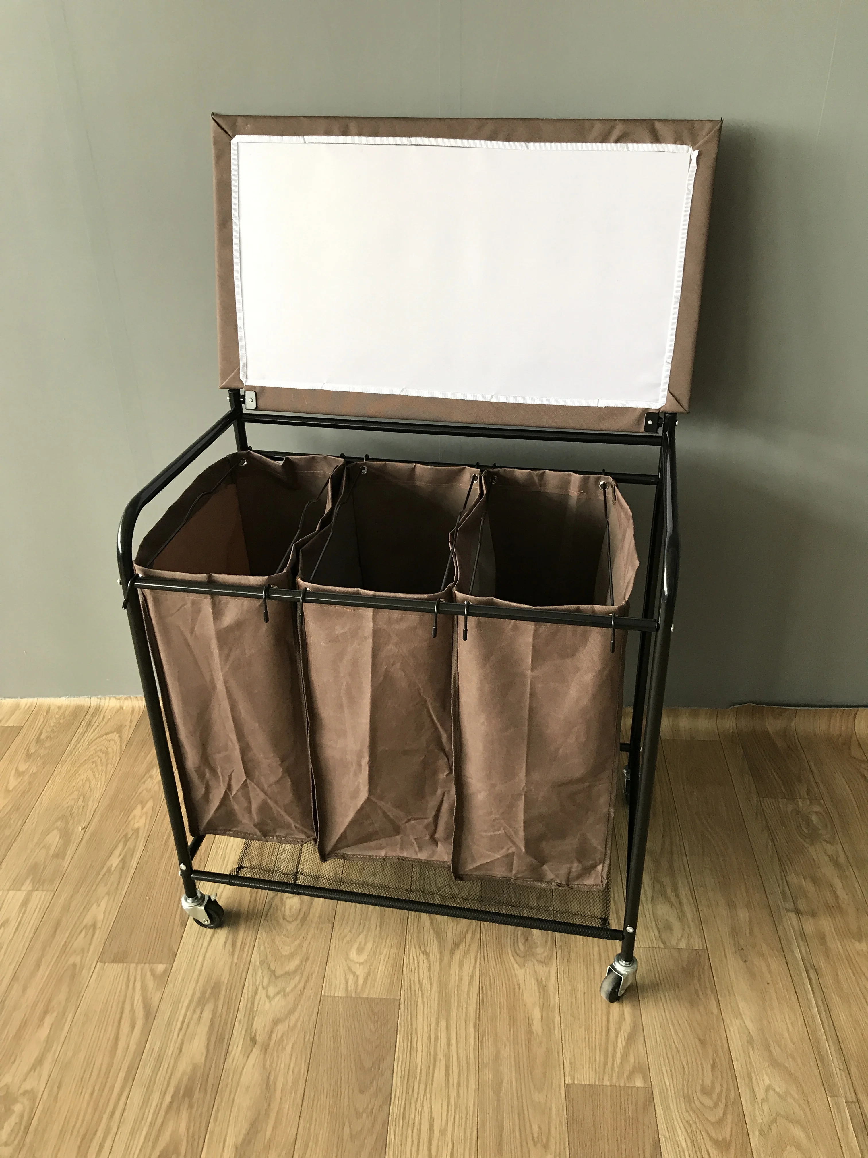 Carrito De Lavandería Plegable Con 3 Bolsas,Para Planchar Ropa,Para