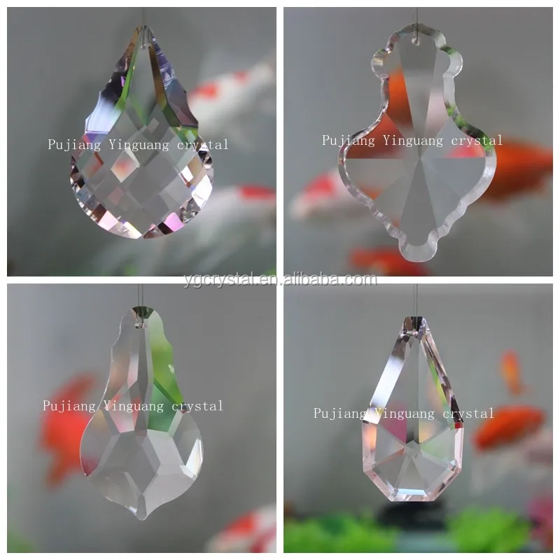 
38mm Drop shape crystal parts for lighting fixtures machine cut 