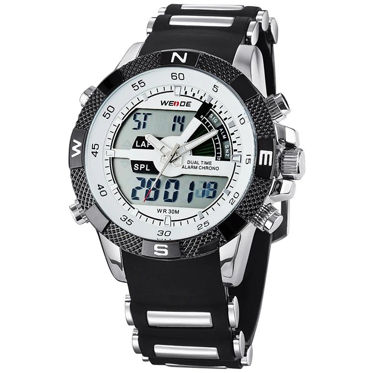 

WEIDE WH1104-9C Silicone Band Sport Watch 3atm Waterproof Male Watches Top-selling Sports Mens Watches., 8 colors available