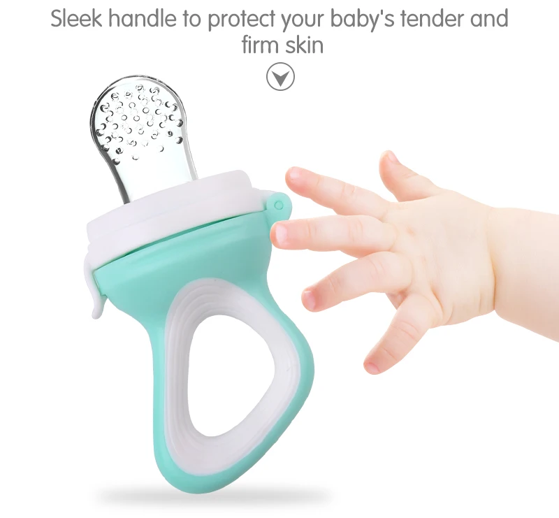 Mesh Bag 2mm Round Juice Hole With Sleek Handle Silicone Baby Teether