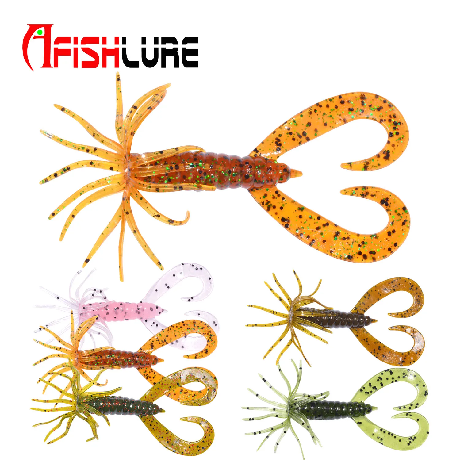 

Double Tail Beard Soft fishing bait AR16 75mm 2.9g 6pcs/bag Packing lures fishing simulation, Various colors