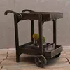ZAKKA American Style Rusty Roof Wooden Decoration Small Flower Cart Display