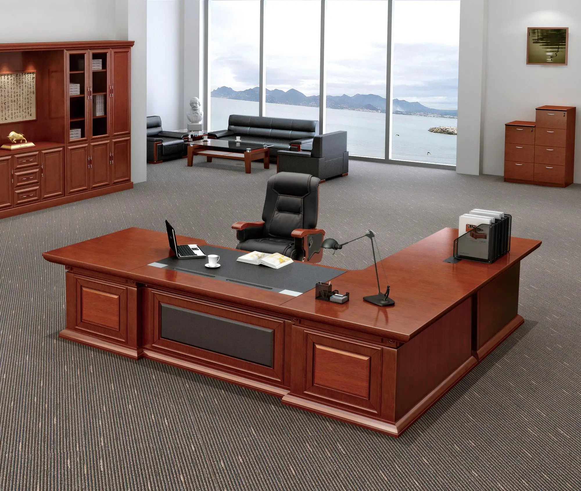 Modern Luxury Wood L Shaped Ceo Boss Maneger Executive Office Desk With Side Table Buy Office Desk Executive Desk Curved Office Desk Product On