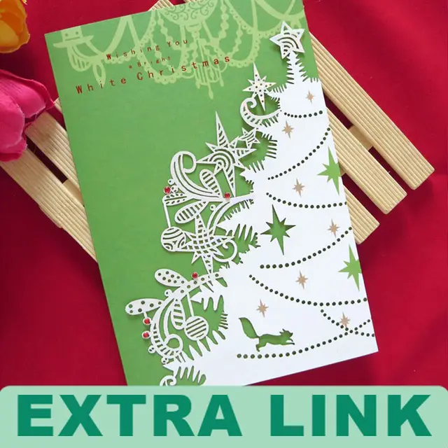 express custom logo printed handmade laser cut christmas cards