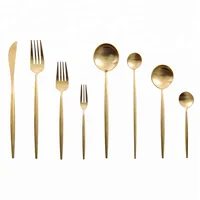 

black blue gold color stainless steel cutlery