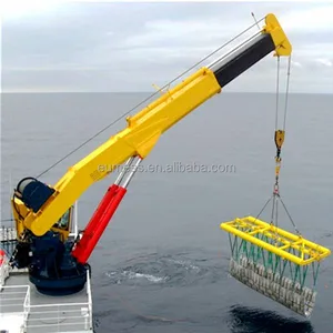 haoyo hydraulic straight telescopic boom marine ship deck crane