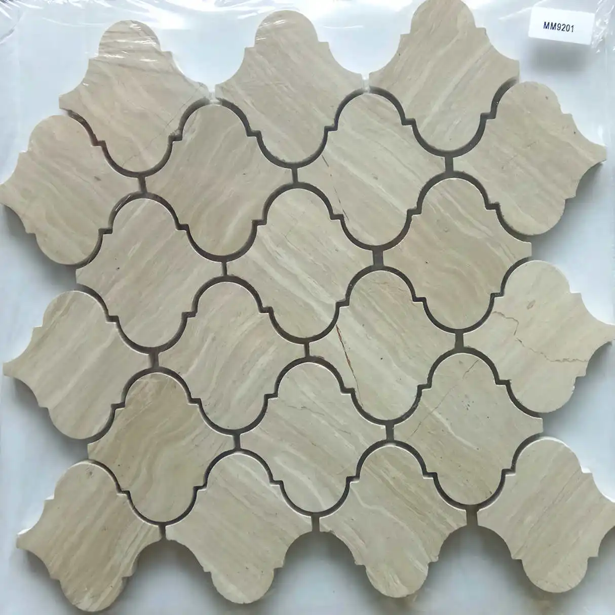 hot selling china stone wooden veins marble lantern mosaic tile interior tile wall mosaic