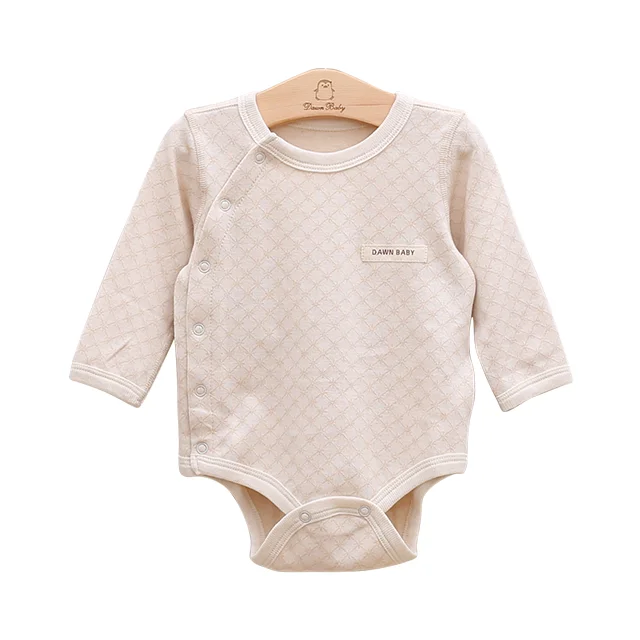 

Baby boys and girls breathable long sleeve baby romper jumpsuits rompers with ring snap