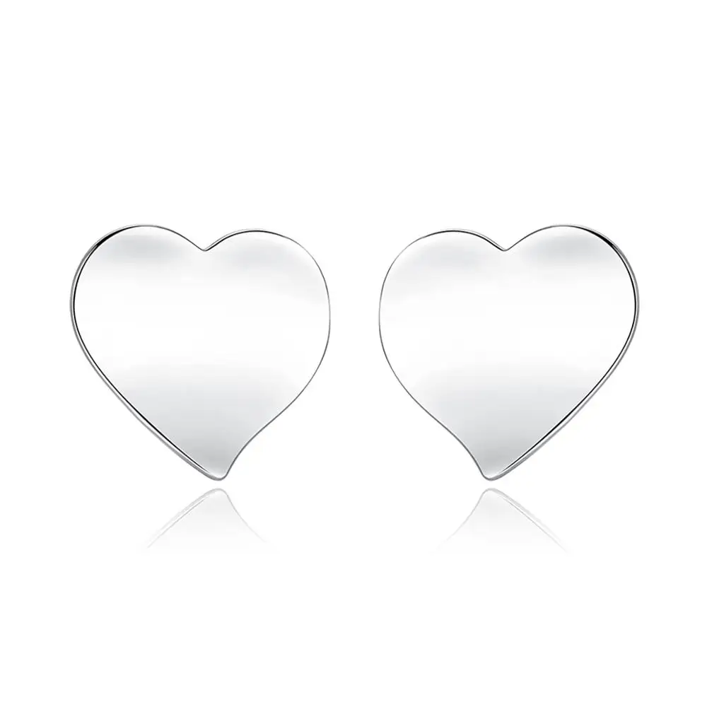 LUOTEEMI Large Polished Surface Women Fashion Heart Shape Earrings for Girls Trendy Jewelry