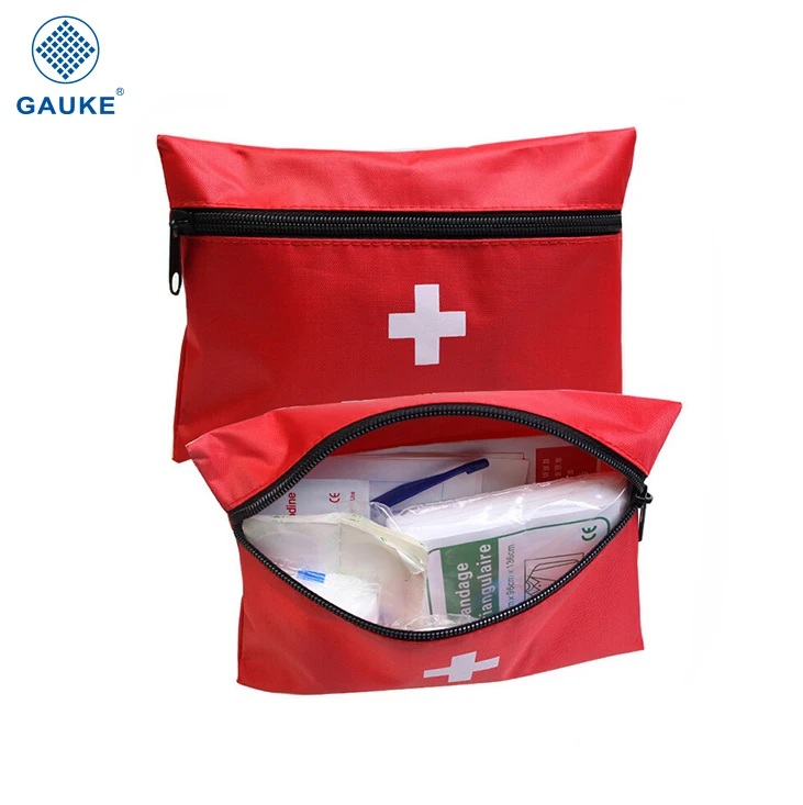 Red Polyester Waterproof Mini First Aid Kit Bag Soccer First Aid Kit