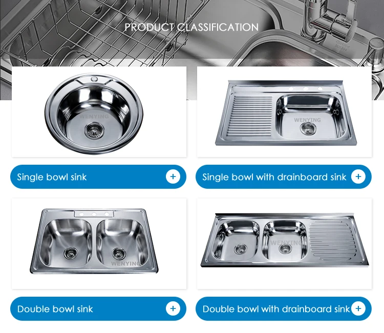 Middle East Ghana Hot Sale Large Double Bowl Stainless Steel Kitchen