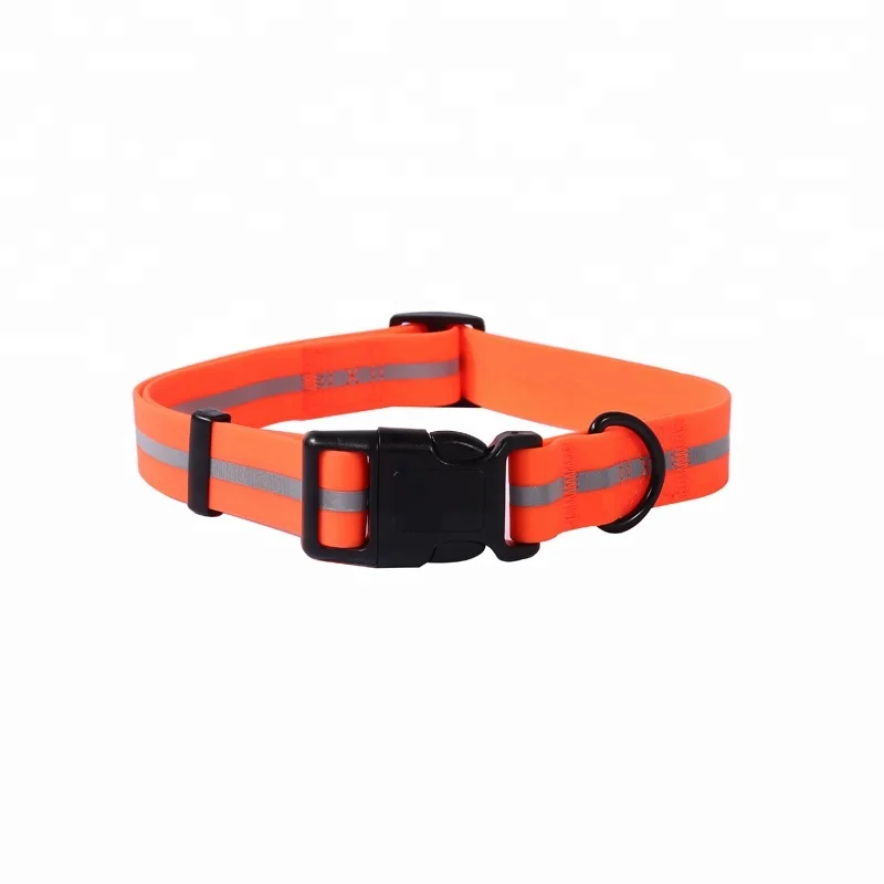 

Durable Soft PVC Reflective Safty Dog Collar, Orange,blue,yellow,or custom