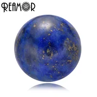

REAMOR Blue Lapis Lazuli Beads Natural Stone Small Hole Loose Beads Charms For Beaded Bracelet Jewelry Making Wholesale 6/8/10mm