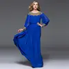 2019 boutique shop high quality women evening dress long sleeve plus size Muslim ladies party dress