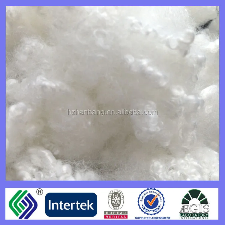 
GRS standard stuffed pillow materials recycled hcs fiber 7D/15Dmm HCS regenerated polyester staple fiber 