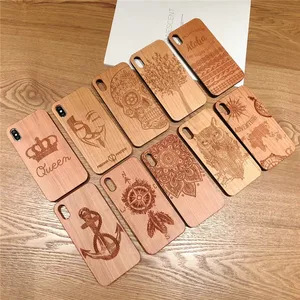 Wood Case Laser Pattern iPhone 6 7 8 Plus X MAX XR