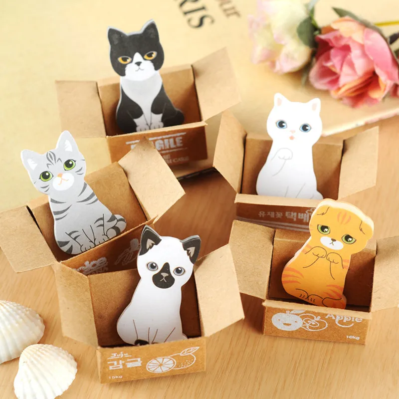 2016 new kawaii funny dogs cats stickers home decor cute table Desktop Decoration Decorative post it