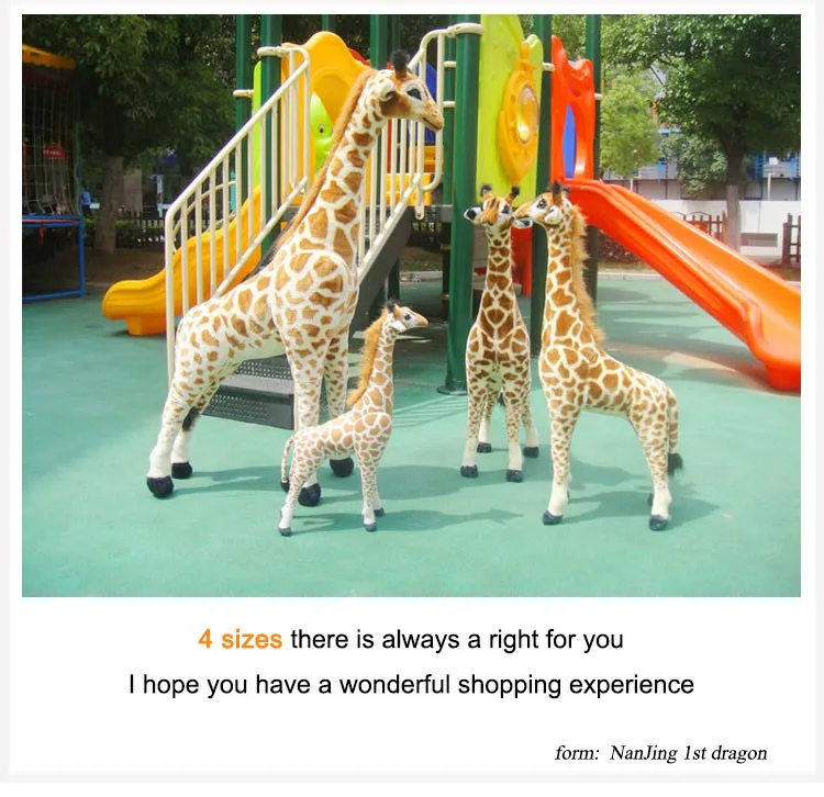 Huge Size 2m Realistic Giraffe Jungle Forest Animals Plush Toys