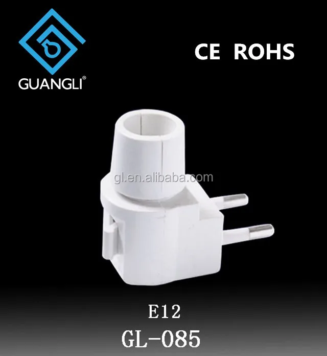 CE ROSH European plug in approved Switch night light electrical plug socket lamp holder with 5W or 7W or 15W and 220V or 240V
