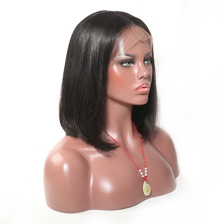 JP Short Lace Front Human Hair Wigs Brazilian Remy Hair Bob Wig with Pre Plucked Hairline