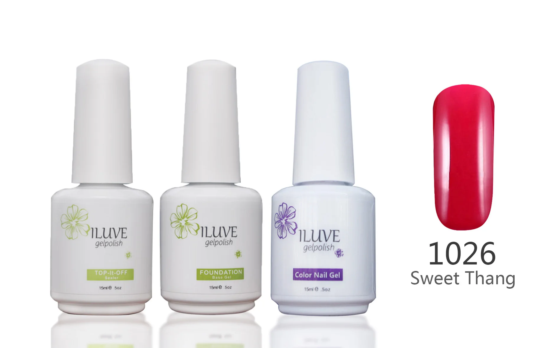 3 packs iLuve Professional Sweet Thang Red Nail Gel Polish UV LED Lamps Gel 15ml Base