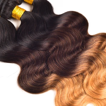 Wholesale Low Price European Extension Hair Ombre Three Tone Black
