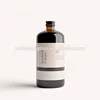 1000ml 1L Amber boston round glass bottle with metal cap for kombucha wholesale