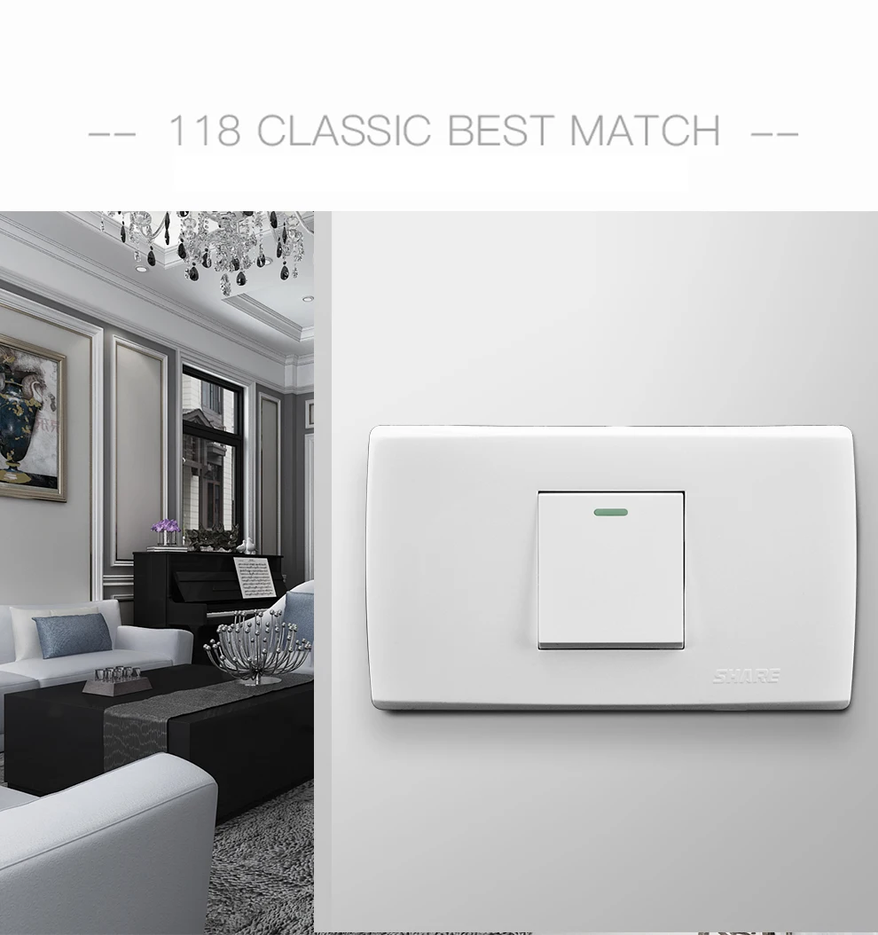 America Mexico Type Electrical Wall Switch Size Modular 3 Gang 2 Way