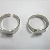 Silver Color Brass Adjustable Ring Base with 12mm Flat Pad Cameo