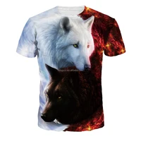 

2020 Newest Wolf 3D Print Animal Cool Funny Men Short Sleeve Summer Tops Tee Shirt T Shirt Male Fashion shirt Mens