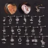 Dainty Silver Plated Cz Dangle Heart Hexagon 20G Stainless Steel Daith Earrings Helix Cartilage Studs Rook Piercing