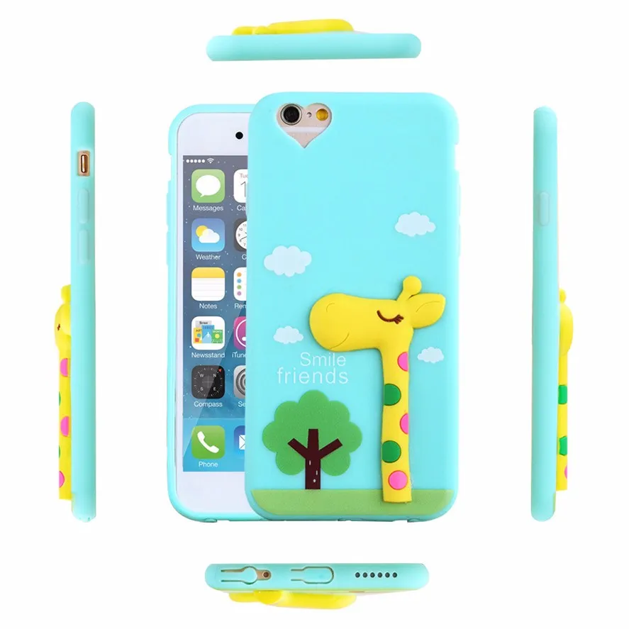 oem cartoon custom rubber character 3d silicone phone case