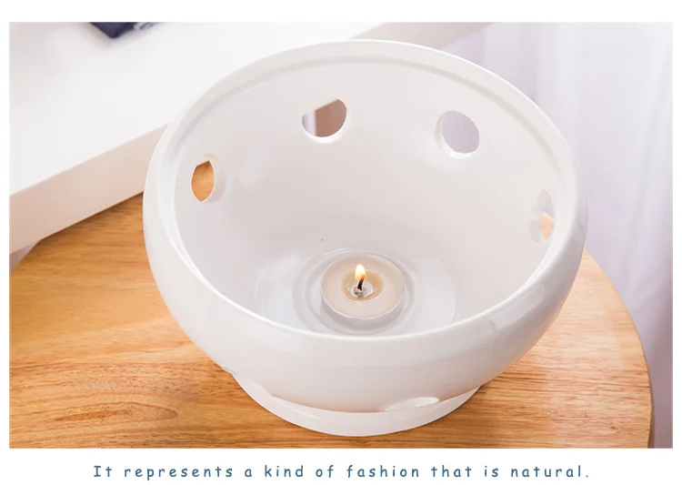 Hotel Supplies Crokery Items Round Soup Pot With Warm Candle Stand