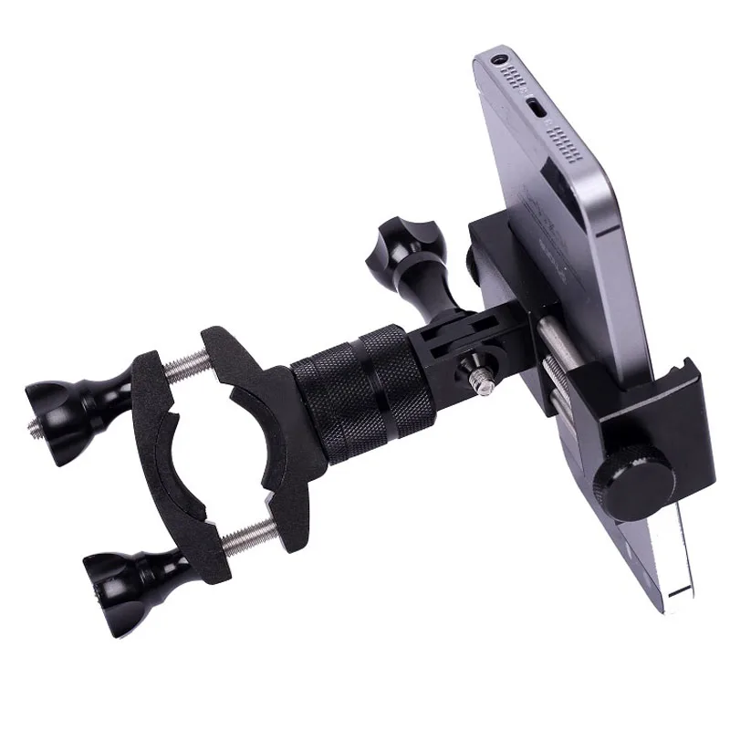

Black aluminum alloy quick release handle 360 degree rotation motorcycle bicycle phone holder for 12-38mm handlebar monopod