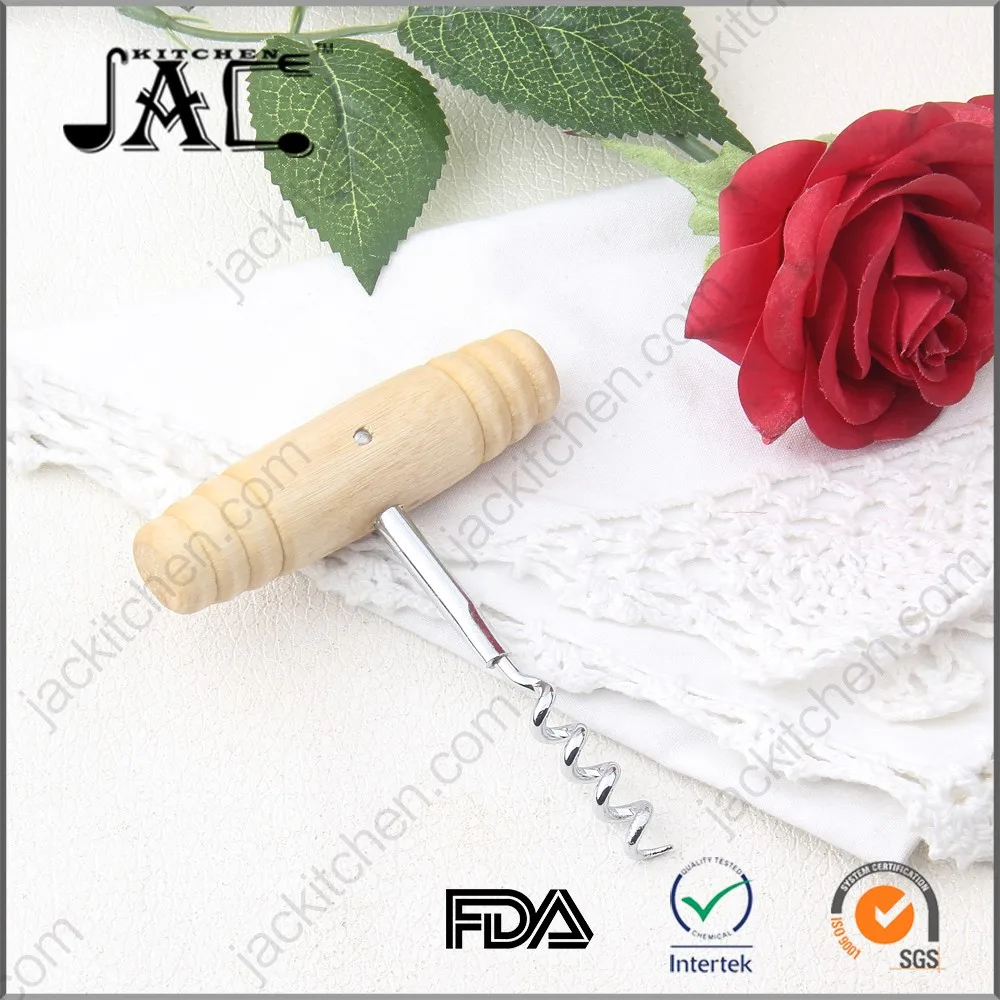 High Quality Stainless Steel Wine Corkscrew with Wood Handle