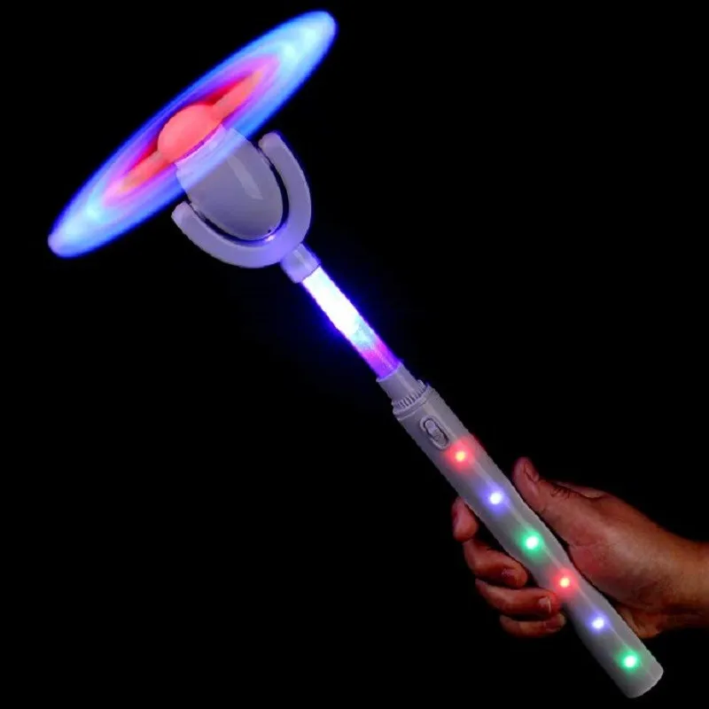 Nouveau DEL clignotants Spinning Windmill Light Up Toy Musique Glow Wand Moulins Glow 