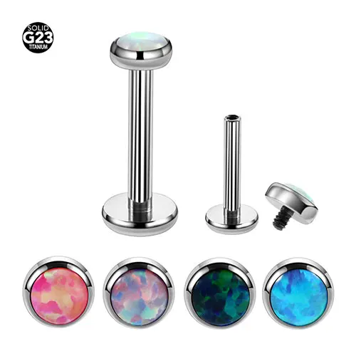 

G23 Titanium Internally Threaded Opal Labret Lip Monroe Rings, As your requirement from color chat