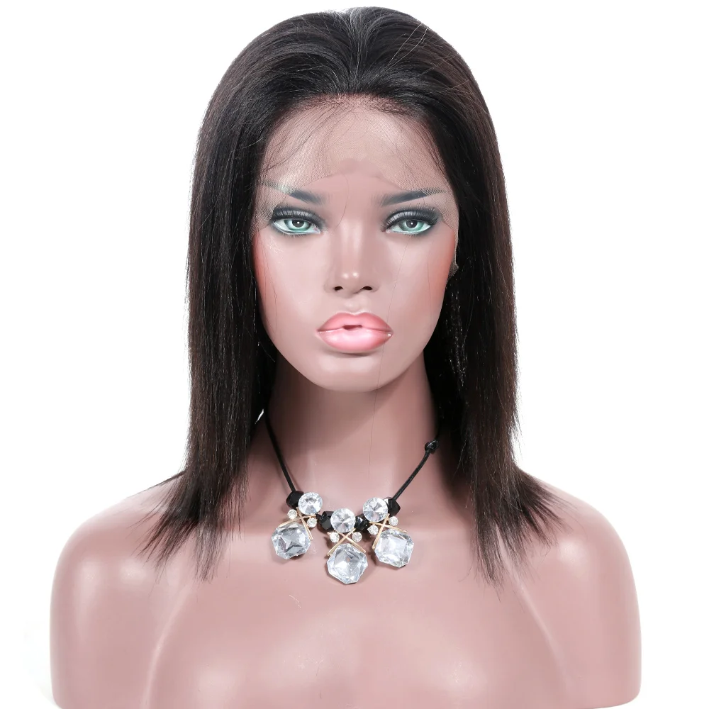 

In large stock 100% human hair 10 inch full lace wig for fast shipping, N/a