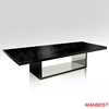 rectangular shape 10-12 person glossy black solid surface commercial meeting high end conference table