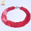 Wholesale shell pearl flat necklace beautiful fashion shell pearl statement necklace