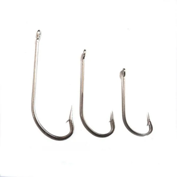 34007 Stainless Steel Fishing Hooks White Big Extra Long Shank Fishing 