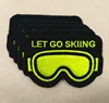 Ski suit embroidery patch glasses shape ski wear patch